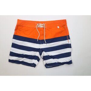 Vintage 90s Ralph Lauren Mens 36 Striped Color Block Board Shorts Swim Trunks